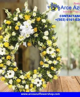 AFA-11 Arreglo Fúnebre Blanco Corona Mediana