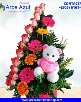 AAA-16 Arreglo de flores colores en cascada