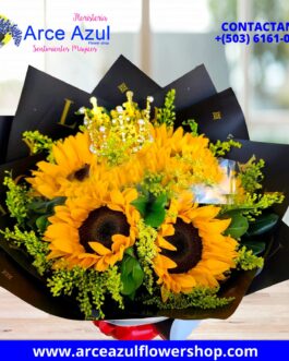 FA-02 Ramo de 8 Girasoles con Coronita